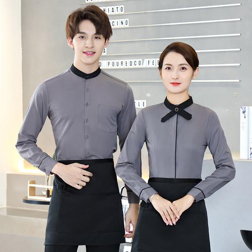 本职2022酒店餐厅服务员工作服秋冬新款职业装中西饭馆工服套装
